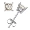 Vir Jewels 3/4 Cttw Princess Cut Diamond Stud Earrings 14k White Gold 4 Prong With Push Backs In Silver
