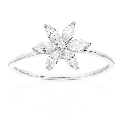 Vir Jewels 3/5 Cttw Marquise Lab Grown Diamond Engagement Ring In Sterling Silver For Women