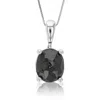 Vir Jewels 3.50 Cttw Oval Shape Black Diamond Pendant Necklace Sterling Silver With Chain In Silver