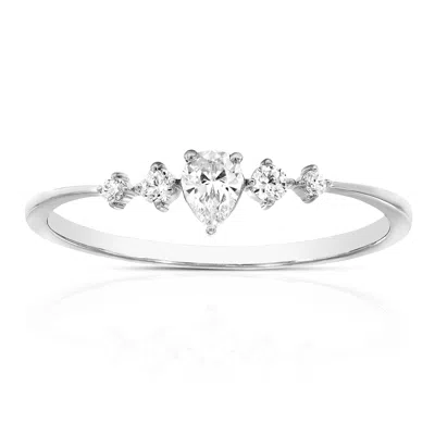 Vir Jewels 3/8 Cttw Lab Grown Diamond 5 Stone Engagement Ring In 14k White Gold For Women In Metallic
