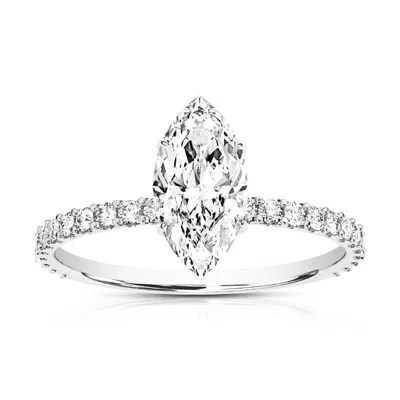 Vir Jewels 4 Cttw Lab Grown Diamond Engagement Solitaire Ring In 14k White Gold For Women In Silver