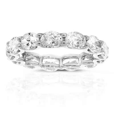 Vir Jewels 4 Cttw Lab Grown Diamond Eternity Ring Wedding Band In 14k White Gold For Women In Metallic