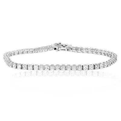 Vir Jewels 4 Cttw Si2-i1 Princess Diamond Tennis Bracelet 14k White Gold 7 Inches Square