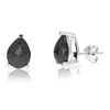 Vir Jewels 4.50 Cttw Pear Shape Black Diamond Stud Earrings .925 Sterling Silver Prong Set In Silver