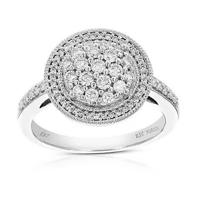 Pre-owned Vir Jewels 5/8 Cttw Lab Created Diamond Engagement Ring In Sterling Silver Prong Size 7 In White