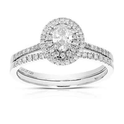 Vir Jewels 5/8 Cttw Wedding Engagement Ring For Women, Round Lab Grown Engagement Ring In 14k White Gold, Prong In Silver