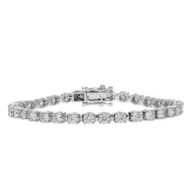 Vir Jewels 6 Ct Si2-i1 Ags Certified 14k White Gold Diamond Tennis Bracelet (k-l) In Silver