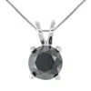 Vir Jewels 6 Cttw Black Diamond Solitaire Pendant .925 Sterling Silver Round With Chain In Silver