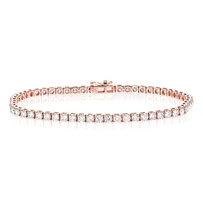 Vir Jewels 6 Cttw Lab Grown Diamond Tennis Bracelet In 14k Rose Gold For Women