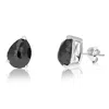 Vir Jewels 6 Cttw Pear Shape Black Diamond Stud Earrings .925 Sterling Silver Prong Set In Silver