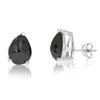 Vir Jewels 7 Cttw Pear Shape Black Diamond Stud Earrings .925 Sterling Silver Prong Set In Silver