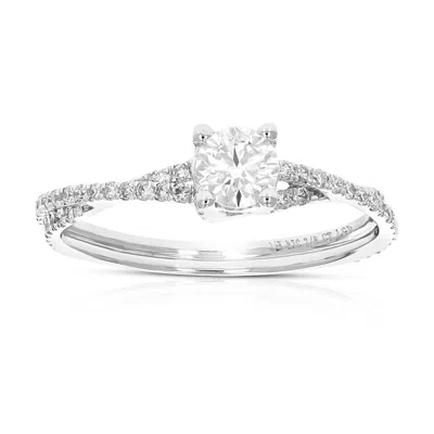 Vir Jewels 7/8 Cttw Wedding Engagement Ring For Women, Round Lab Grown Diamond Ring In 14k White Gold, Prong Se In Silver