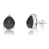 Vir Jewels 9 Cttw Pear Shape Black Diamond Stud Earrings .925 Sterling Silver Prong Set In Silver