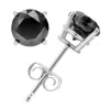 Vir Jewels Black Diamond Stud Earrings .925 Sterling Silver Round With Rhodium Push Backs In Silver