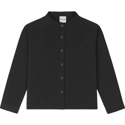 Vir Vita Alma Linen Shirt In Black