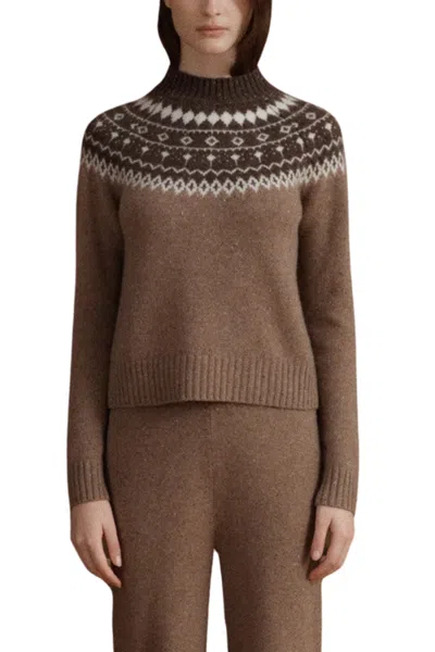 Vir Vita Bruna Fair Isle Cashmere Sweater In Brown