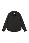 Vir Vita Cecile Oversized Linen Shirt In Black