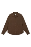 Vir Vita Cecile Oversized Linen Shirt In Brown