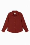 Vir Vita Cecile Oversized Linen Shirt In Brown