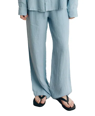 Vir Vita Delphine Linen Pant In Blue