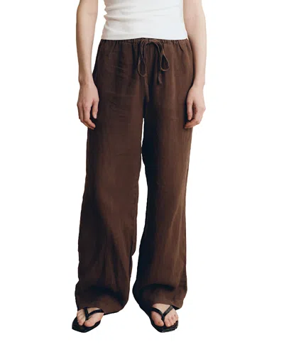 Vir Vita Delphine Linen Pant In Brown