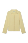 Vir Vita Eloise Pointelle Cardigan In Yellow