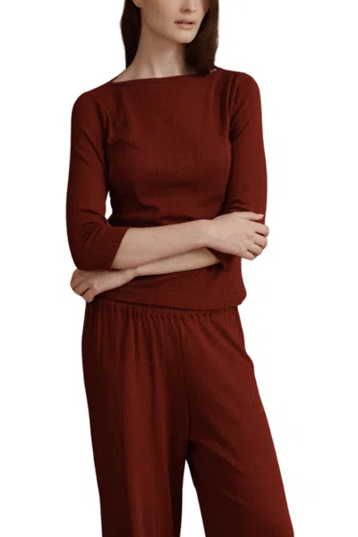 Vir Vita Florence Boatneck Top In Red