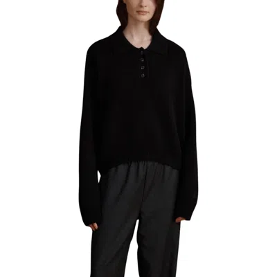 Vir Vita Frida Polo Cashmere Sweater In Black