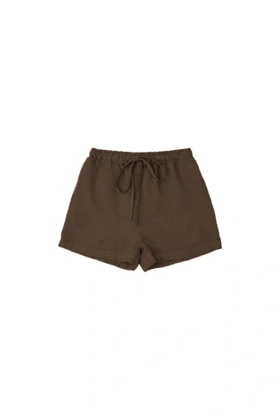 Vir Vita Ida Linen Short In Brown