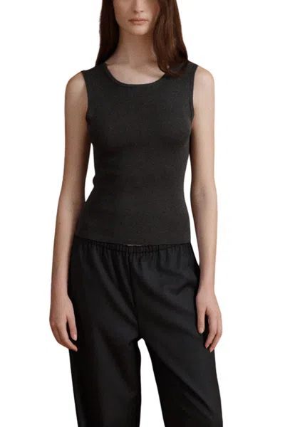 Vir Vita Iris Scoop Back Tank In Black
