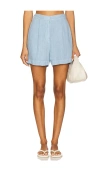 Vir Vita Relaxed Linen Short In Blue