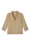 Vir Vita Margaret Linen Blazer In Brown