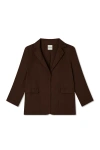 Vir Vita Margaret Linen Blazer In Brown