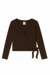 Vir Vita Margot Wrap Top In Brown