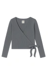 Vir Vita Margot Wrap Top In Gray