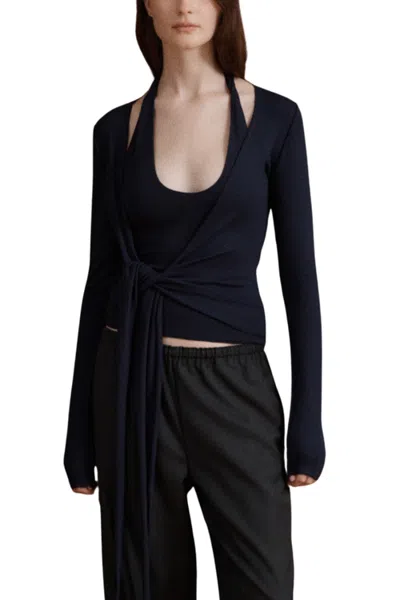 Vir Vita Margot Wrap Top In Blue