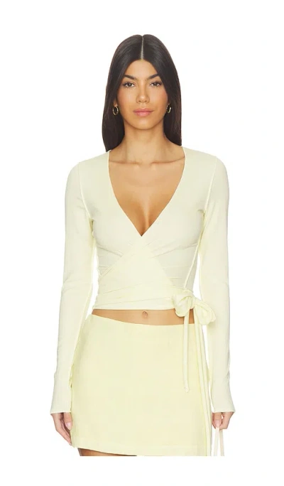 Vir Vita Margot Wrap Top In Yellow