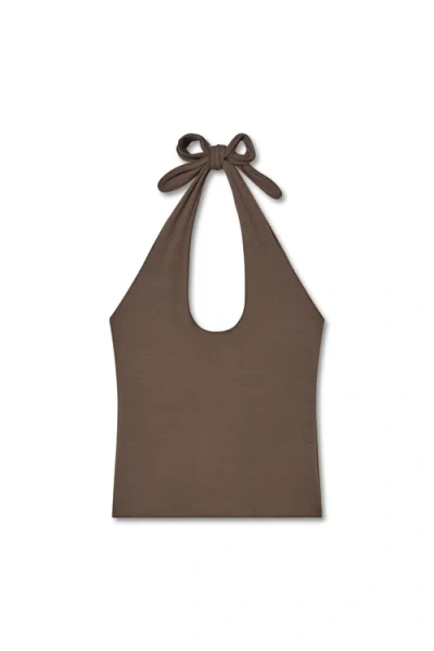 Vir Vita Pauline Halter Top In Brown