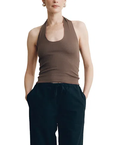 Vir Vita Pauline Halter Top In Brown