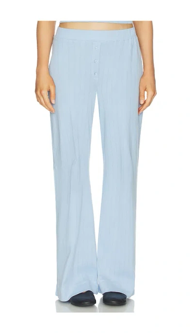 Vir Vita Pointelle Lounge Pant In Blue