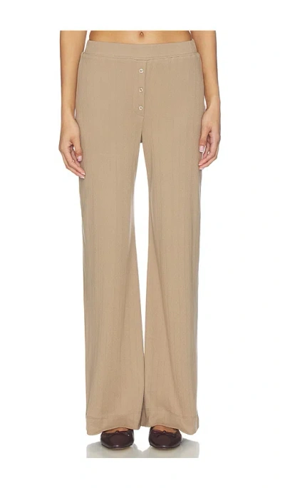 Vir Vita Pointelle Lounge Pant In Brown