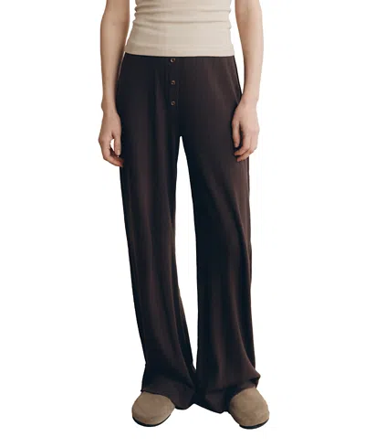Vir Vita Pointelle Lounge Pant In Brown