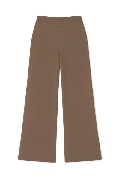 Vir Vita Pointelle Lounge Pant In Brown
