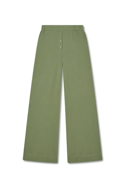 Vir Vita Pointelle Lounge Pant In Green