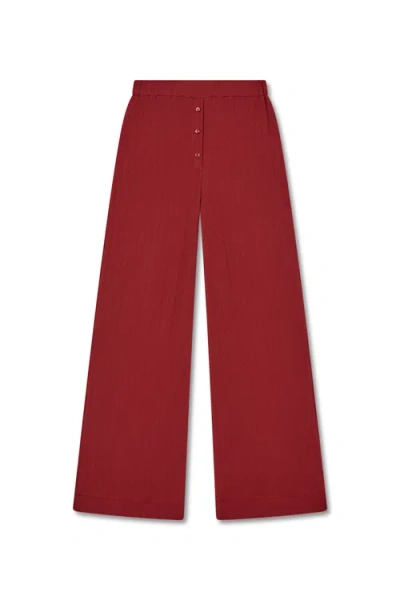Vir Vita Pointelle Lounge Pant In Red