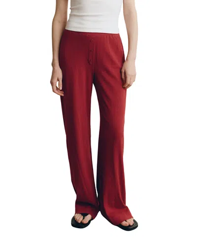 Vir Vita Pointelle Lounge Pant In Red