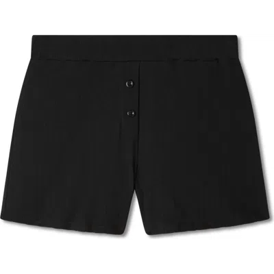 Vir Vita Pointelle Lounge Short In Black