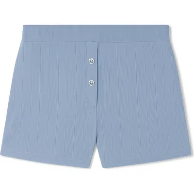 Vir Vita Pointelle Lounge Short In Blue