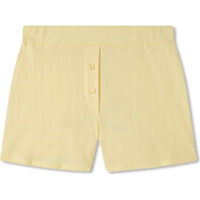 Vir Vita Pointelle Lounge Short In Yellow