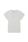 Vir Vita Pointelle Scoop Tee In White